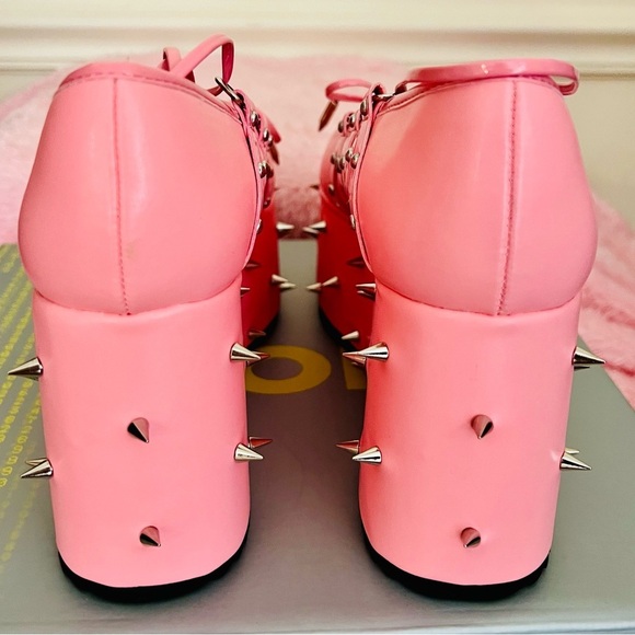 NIB Size 6 Dolls Kill KOI Footwear Zorina Lace Up Platform Ballet Shoes in Pink - Picture 5 of 10